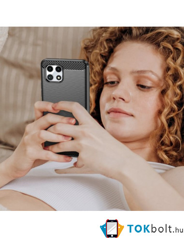 T-Mobile REVVL 7 karbon mintás tok - FEKETE