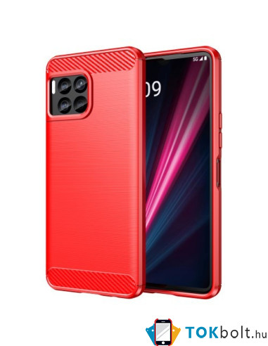 T-Mobile REVVL 7 Pro karbon mintás tok - PIROS