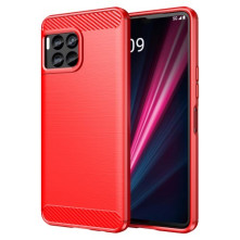 T-Mobile REVVL 7 Pro karbon mintás tok - PIROS
