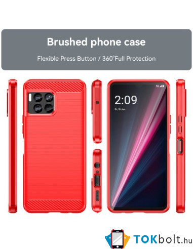 T-Mobile REVVL 7 Pro karbon mintás tok - PIROS