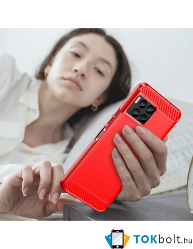 T-Mobile REVVL 7 Pro karbon mintás tok - PIROS
