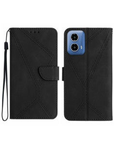 Oldalra nyíló tok Motorola Moto G34 telefonhoz - FEKETE