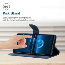 Oldalra nyíló tok Motorola Moto G34 telefonhoz - KÉK