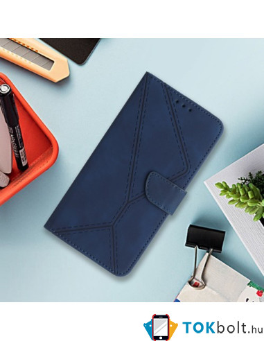 Oldalra nyíló tok Motorola Moto G34 telefonhoz - KÉK