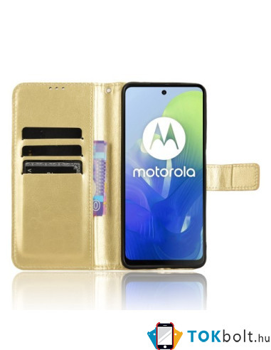 Oldalra nyíló tok Motorola Moto G04 telefonhoz - ARANY