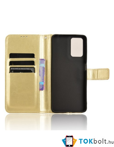 Oldalra nyíló tok Motorola Moto G04 telefonhoz - ARANY