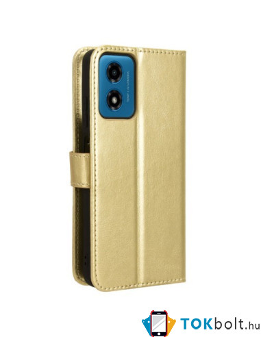 Oldalra nyíló tok Motorola Moto G04 telefonhoz - ARANY