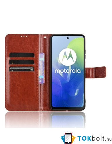 Oldalra nyíló tok Motorola Moto G04 telefonhoz - BARNA