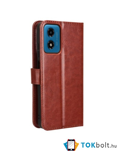 Oldalra nyíló tok Motorola Moto G04 telefonhoz - BARNA