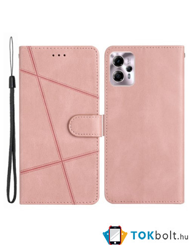 Oldalra nyíló tok Motorola Moto G13 / G23 / G53 telefonhoz - RÓZSAARANY