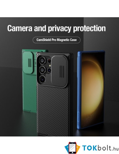 NILLKIN masszív tok kameravédővel Samsung Galaxy S24 Ultra 5G telefonhoz - FEKETE
