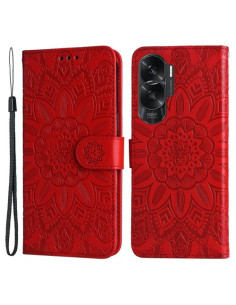 Dombornyomott  mintás notesztok Honor 90 Lite telefonhoz - PIROS