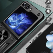 Kemény műanyag és rugalmas TPU hibrid tok Samsung Galaxy Z Flip6 telefonhoz - EZÜST