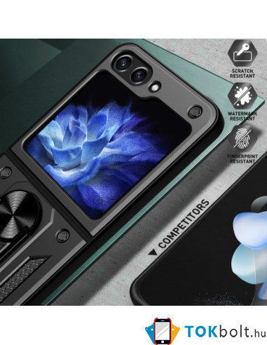 Kemény műanyag és rugalmas TPU hibrid tok Samsung Galaxy Z Flip6 telefonhoz - KÉK