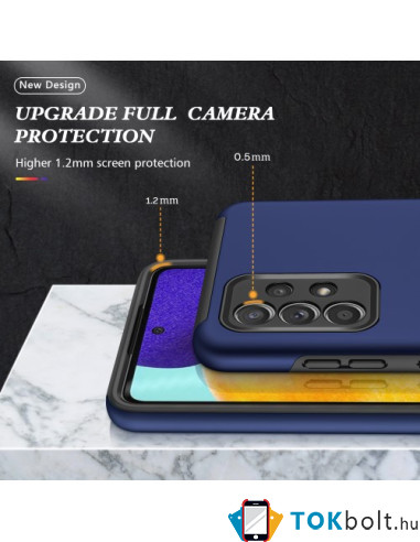 Kemény műanyag és rugalmas TPU hibrid tok Samsung Galaxy A52 4G/5G / A52s 5G telefonhoz - KÉK