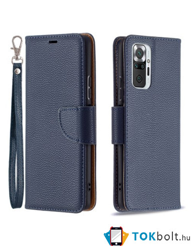 Oldalra nyíló tok Xiaomi Redmi Note 10 Pro / Redmi Note 10 Pro Max telefonhoz - KÉK