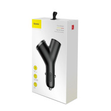 Baseus Y autós töltő 2x USB + szivargyújtó aljzat 3.4A (CCALL-YX01) - FEKETE