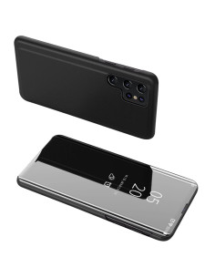 Flip telefontok átlátszó előlappal Xiaomi Redmi 13C / Poco C65 készülékhez - FEKETE