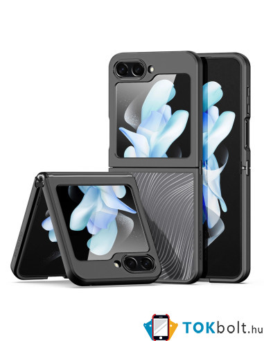 DUX DUCIS AIMO tok rugalmas TPU keret kemény hátlap Samsung Galaxy Z Flip5 telefonhoz - FEKETE