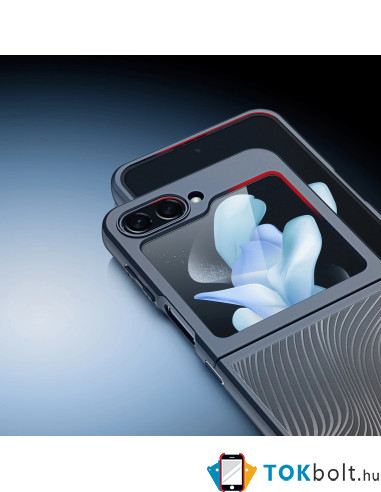DUX DUCIS AIMO tok rugalmas TPU keret kemény hátlap Samsung Galaxy Z Flip5 telefonhoz - FEKETE
