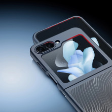 DUX DUCIS AIMO tok rugalmas TPU keret kemény hátlap Samsung Galaxy Z Flip5 telefonhoz - FEKETE