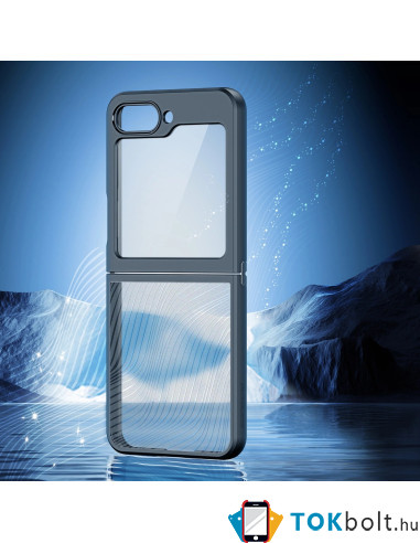 DUX DUCIS AIMO tok rugalmas TPU keret kemény hátlap Samsung Galaxy Z Flip5 telefonhoz - FEKETE