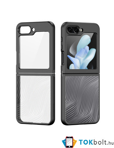DUX DUCIS AIMO tok rugalmas TPU keret kemény hátlap Samsung Galaxy Z Flip5 telefonhoz - FEKETE