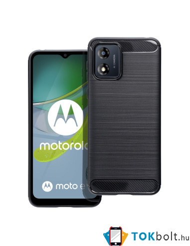 Motorola Moto E13 karbon mintás tok - FEKETE