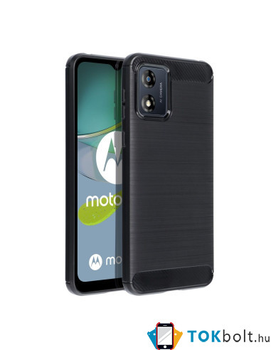 Motorola Moto E13 karbon mintás tok - FEKETE