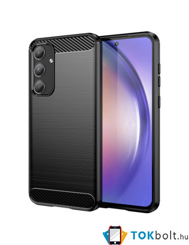 Samsung Galaxy A55 karbon mintás tok - FEKETE