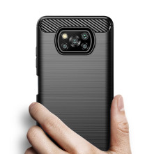 Xiaomi Poco X3 / X3 Pro / Poco X3 NFC karbon mintás tok - FEKETE