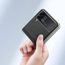 DUX DUCIS BRIL tok rugalmas TPU keret kemény hátlap Samsung Galaxy Z Flip4 telefonhoz - FEKETE