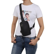 Mellkas táska, Crossbody átlós válltáska férfiaknak - Méret: 9 x 15 cm - FEKETE