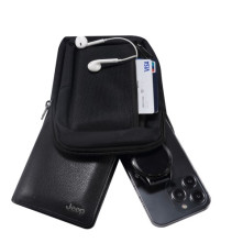 Mellkas táska, Crossbody átlós válltáska férfiaknak - Méret: 9 x 15 cm - FEKETE
