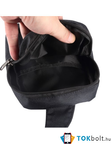 Mellkas táska, Crossbody átlós válltáska férfiaknak - Méret: 9 x 15 cm - FEKETE