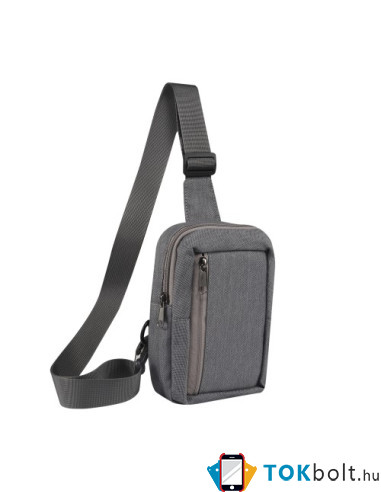 Mellkas táska, Crossbody átlós válltáska férfiaknak - Méret: 12 x 18 cm - SZÜRKE