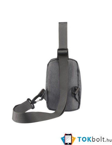 Mellkas táska, Crossbody átlós válltáska férfiaknak - Méret: 12 x 18 cm - SZÜRKE