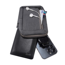 Mellkas táska, Crossbody átlós válltáska férfiaknak - Méret: 12 x 18 cm - SZÜRKE