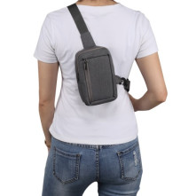 Mellkas táska, Crossbody átlós válltáska férfiaknak - Méret: 12 x 18 cm - SZÜRKE