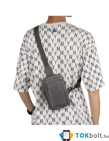 Mellkas táska, Crossbody átlós válltáska férfiaknak - Méret: 12 x 18 cm - SZÜRKE