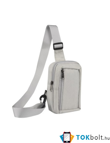 Mellkas táska, Crossbody átlós válltáska férfiaknak - Méret: 12 x 18 cm - BÉZS