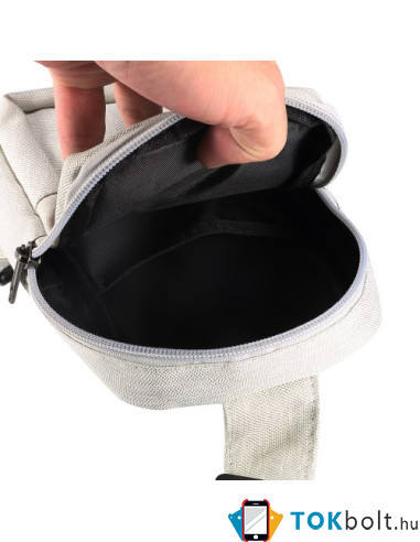 Mellkas táska, Crossbody átlós válltáska férfiaknak - Méret: 12 x 18 cm - BÉZS