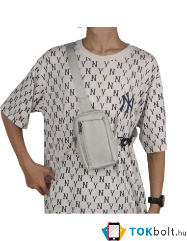 Mellkas táska, Crossbody átlós válltáska férfiaknak - Méret: 12 x 18 cm - BÉZS