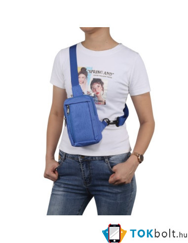 Mellkas táska, Crossbody átlós válltáska férfiaknak - Méret: 12 x 18 cm - KÉK