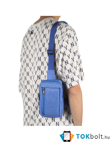 Mellkas táska, Crossbody átlós válltáska férfiaknak - Méret: 12 x 18 cm - KÉK