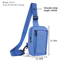 Mellkas táska, Crossbody átlós válltáska férfiaknak - Méret: 12 x 18 cm - KÉK