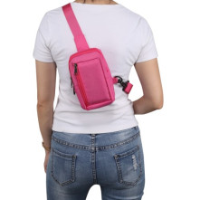 Mellkas táska, Crossbody átlós válltáska férfiaknak - Méret: 12 x 18 cm - PINK