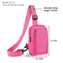Mellkas táska, Crossbody átlós válltáska férfiaknak - Méret: 12 x 18 cm - PINK