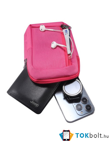 Mellkas táska, Crossbody átlós válltáska férfiaknak - Méret: 12 x 18 cm - PINK