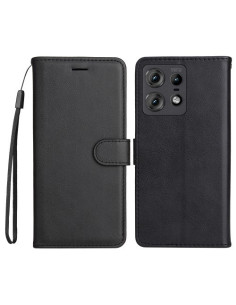 Oldalra nyíló tok Motorola Edge 50 Pro telefonhoz - FEKETE